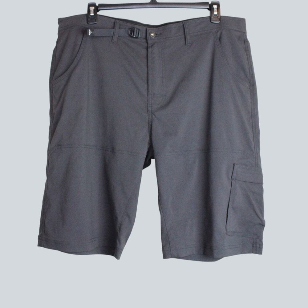 prAna Mens Zion Hiking Cargo Shorts Stretch Nylon Utility Gorpcore Charcoal 40